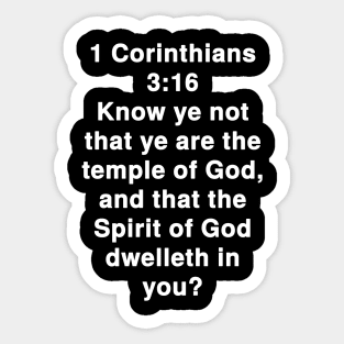 1 Corinthians 3:16  King James Version (KJV) Bible Verse Typography Sticker